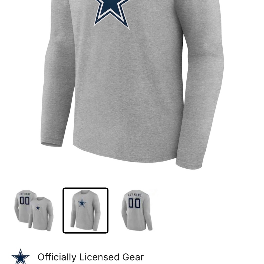 Fanatics Gray Long Sleeve with Star Design